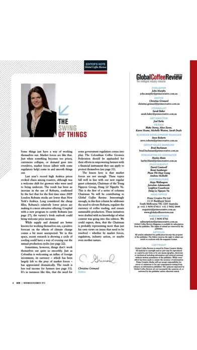 Zrzuty ekranu Global Coffee Report Magazine