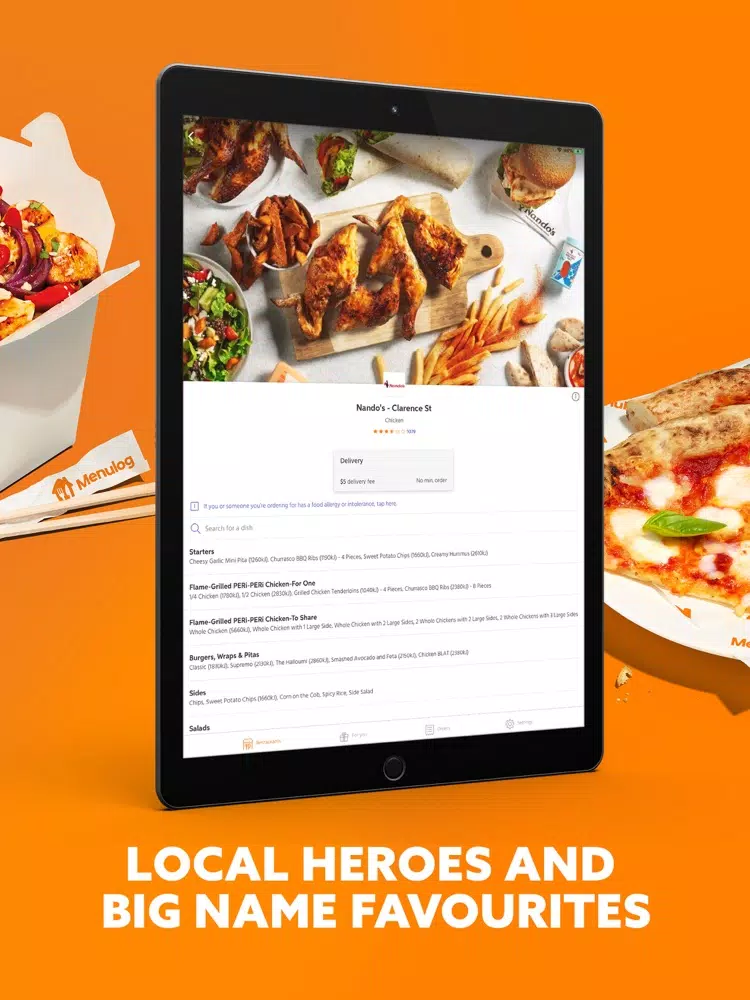 Ảnh chụp màn hình của Menulog - Food Delivery iPad 