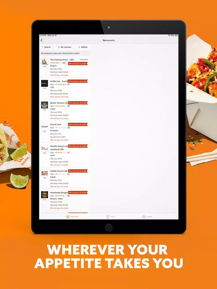 صور Menulog | NZ Takeaway Online iPad 