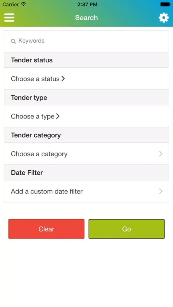 Tenders ACT Screenshots