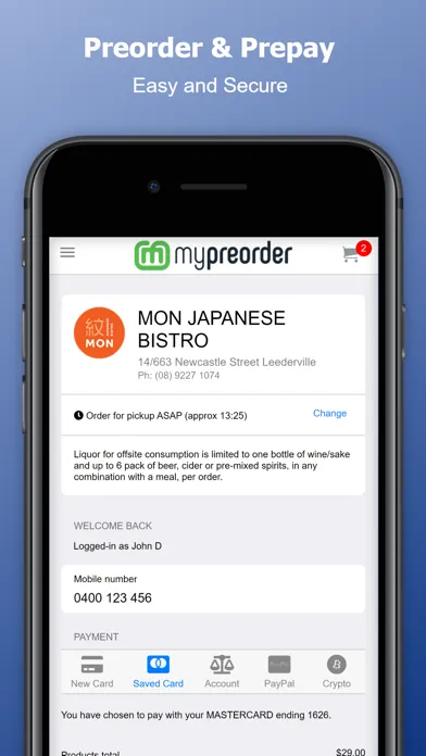 Capturas de pantalla de mypreorder - food & drink