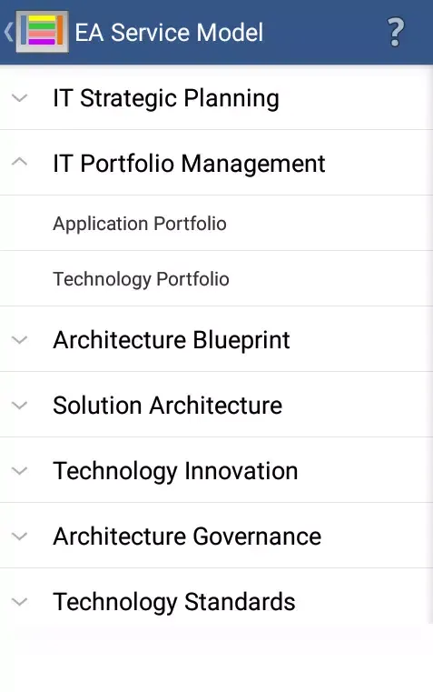 Capturas de tela do Enterprise Architecture Value