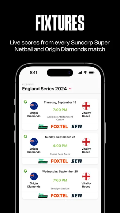 Captures d'écran de Netball Live Official App
