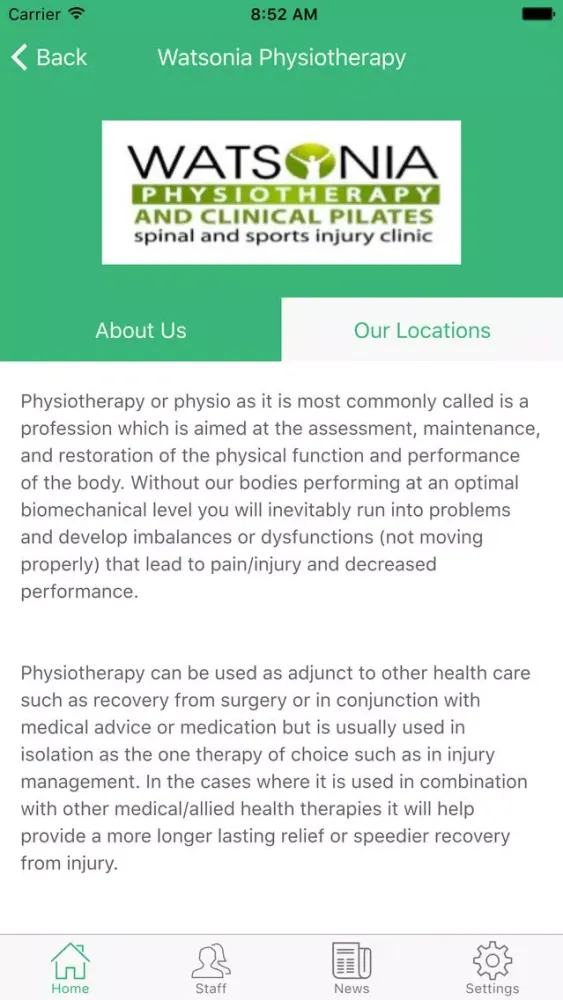 ภาพหน้าจอของ Watsonia Physio