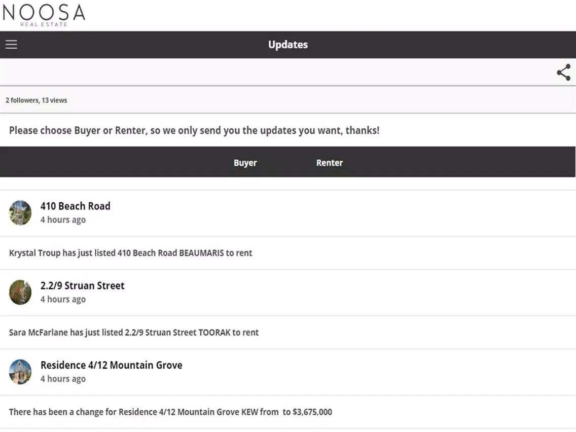 Скриншоты Noosa Real Estate iPad 