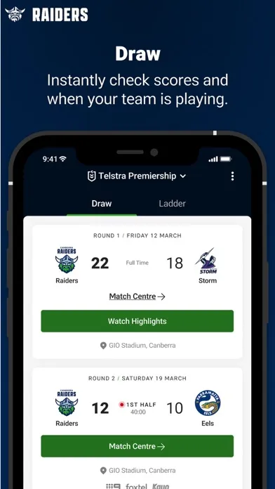 Canberra Raiders स्क्रीनशॉट