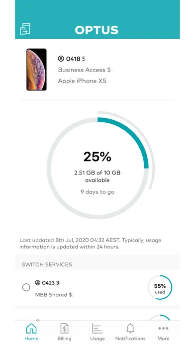 Capturas de tela do Optus My Fleet Manager