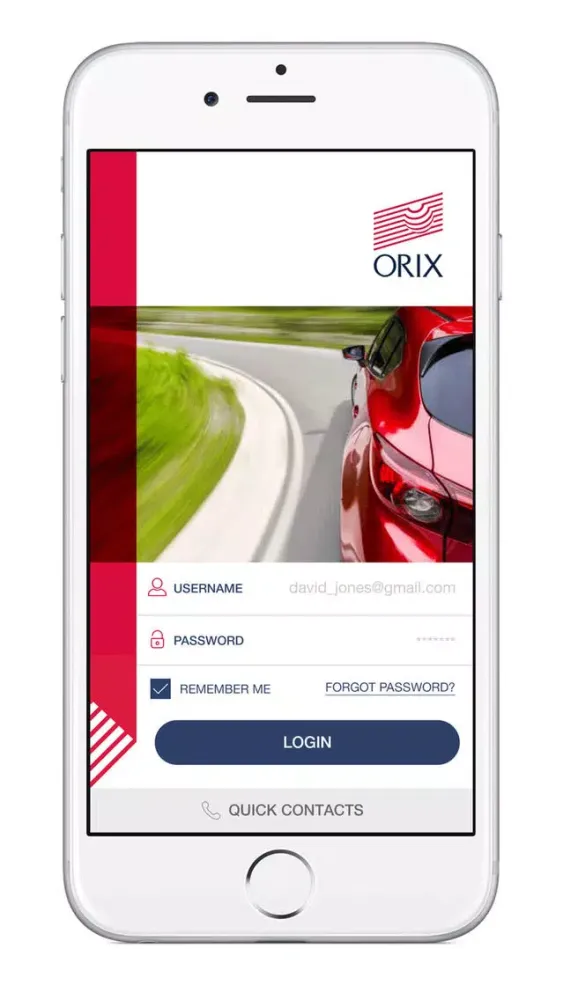 Capturas de tela do ORIX Customer Companion