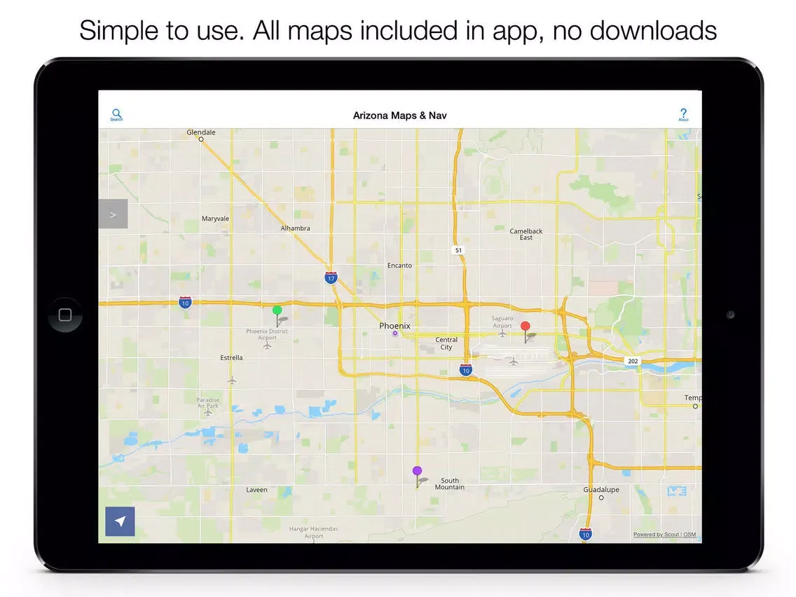 Скриншоты Arizona Offline Maps iPad 