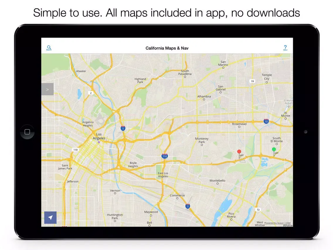 Tangkapan layar California Offline Maps iPad 