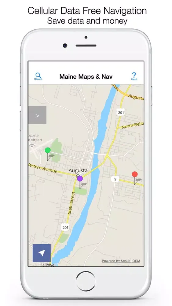 Ảnh chụp màn hình của Maine Offline Maps & Offline Navigation