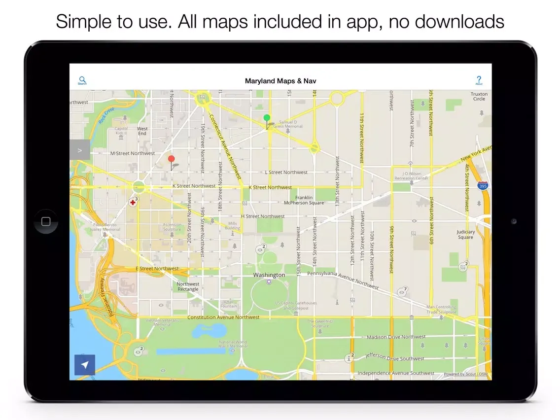 Captures d'écran de Maryland Offline Maps and Offline Navigation iPad 
