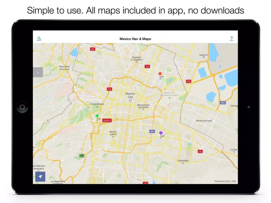 Mexico Offline Maps & Offline Navigation iPad 应用截图