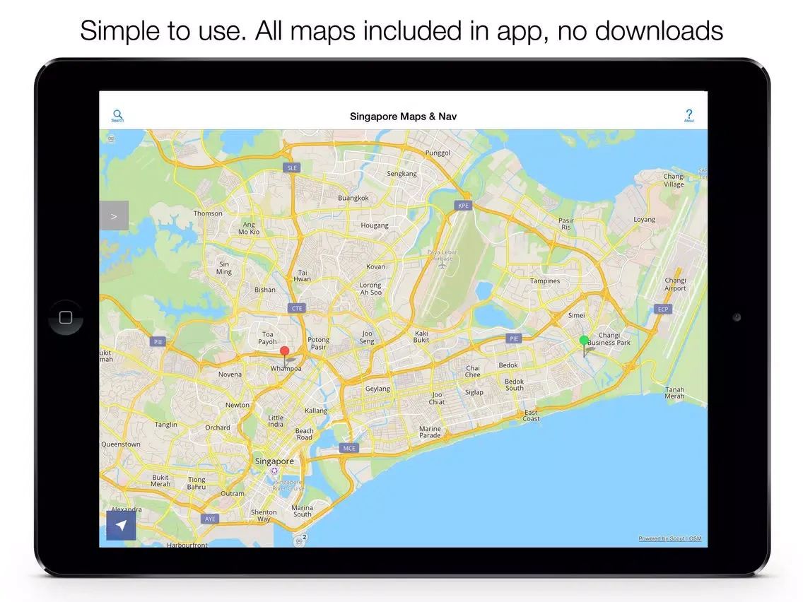 Tangkapan layar Singapore Offline Maps and Offline Navigation iPad 