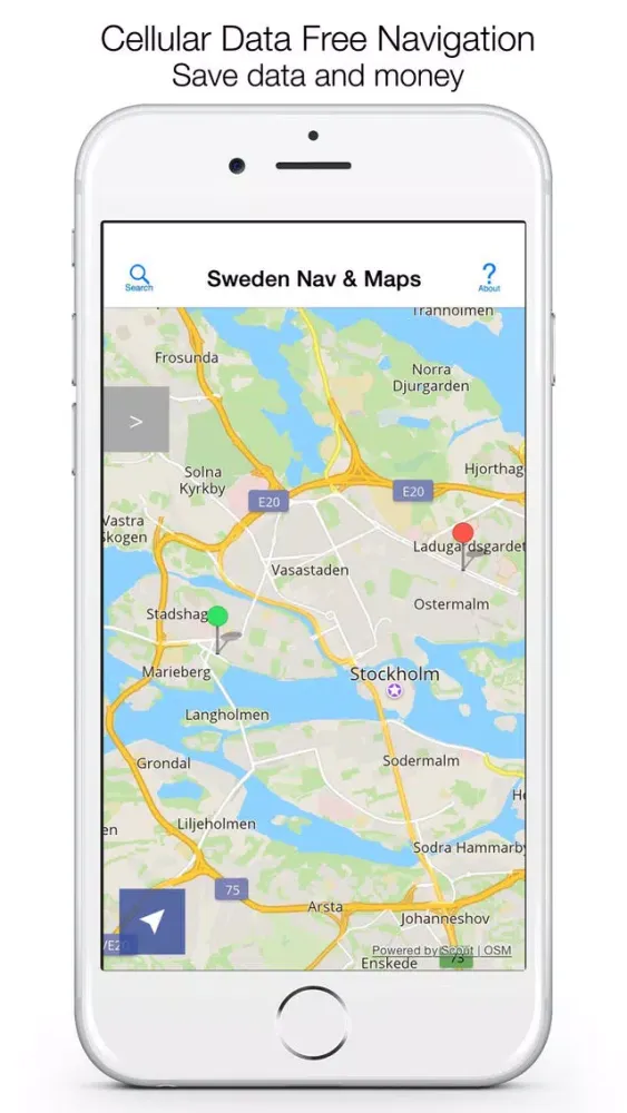 Tangkapan skrin Sweden Offline Maps & Offline Navigation