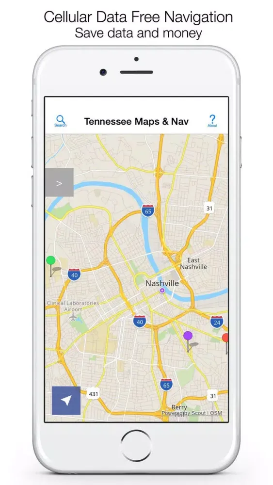 Capturas de pantalla de Tennessee Offline Maps & Offline Navigation