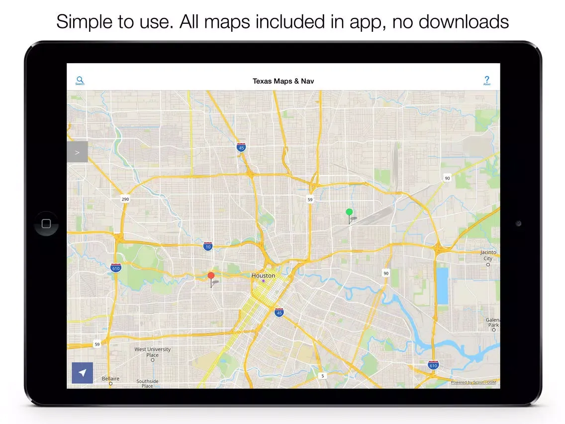 Texas Offline Maps and Offline Navigation iPad 应用截图