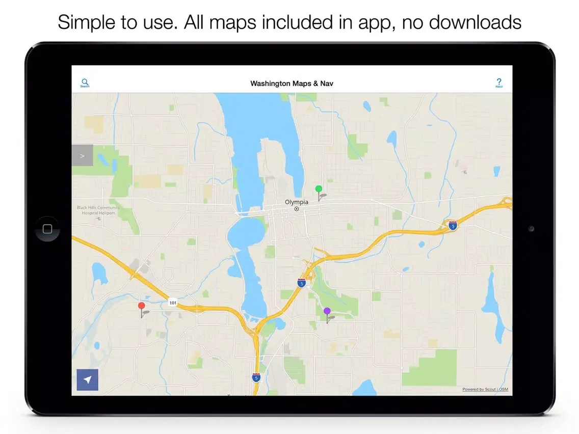 Скриншоты Washington Offline Maps iPad 