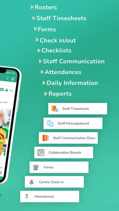 Capturas de tela do OWNA Childcare App
