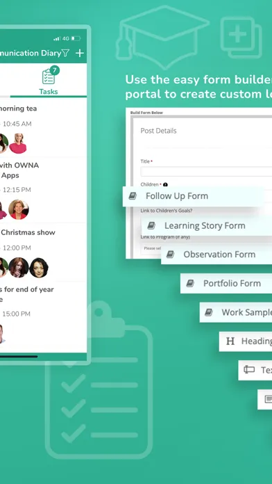 Capturas de tela do OWNA Childcare App