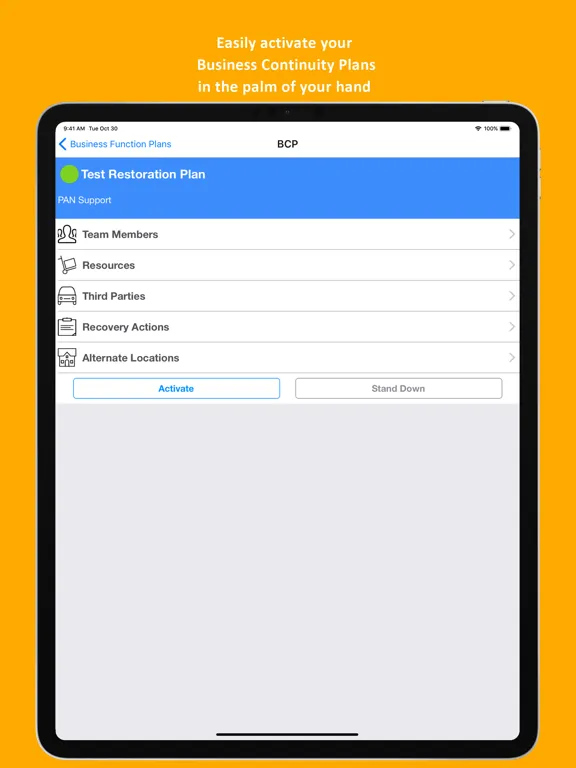Ảnh chụp màn hình của pocketBCP iPad 