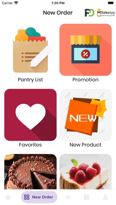 mOrder App Screenshots