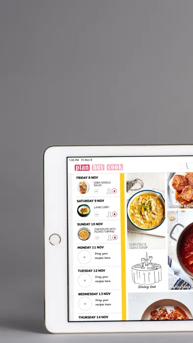 Plan Buy Cook meal planner स्क्रीनशॉट