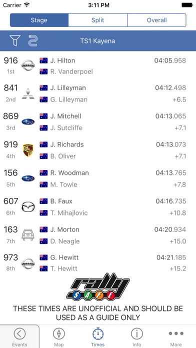 Zrzuty ekranu RallySafe - Spectators app