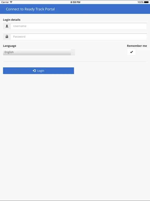 Tangkapan layar Ready Track iPad 