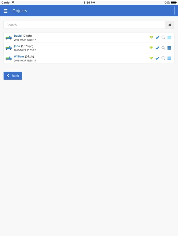 Tangkapan layar Ready Track iPad 