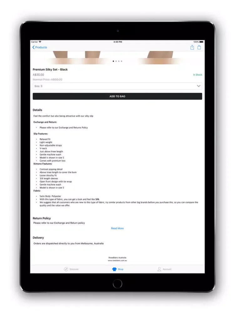 RoseBlanc iPad 应用截图