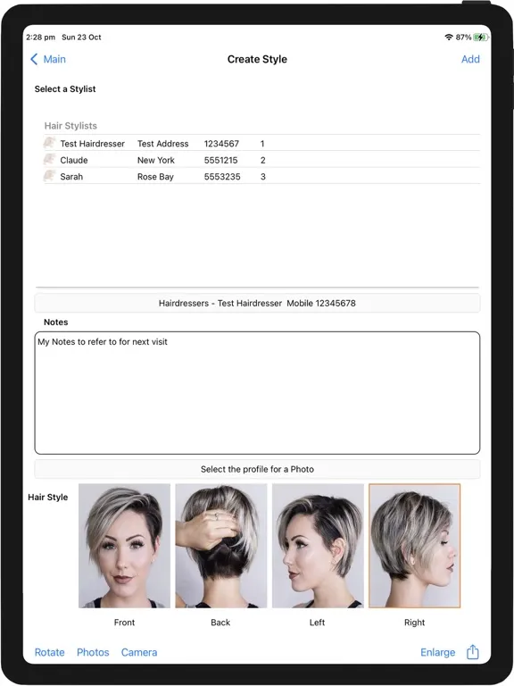 Tangkapan layar My Hairstyle iPad 