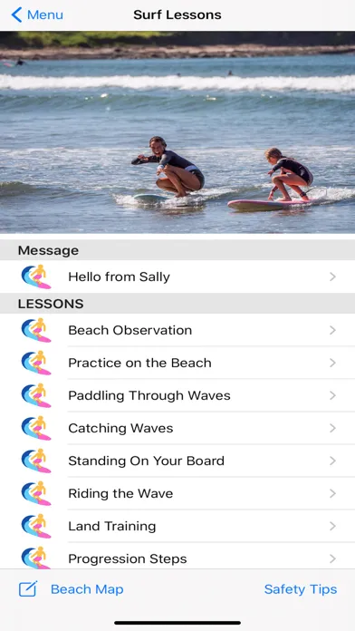Capturas de tela do Sally's Surf School