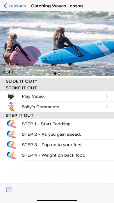 Capturas de tela do Sally's Surf School