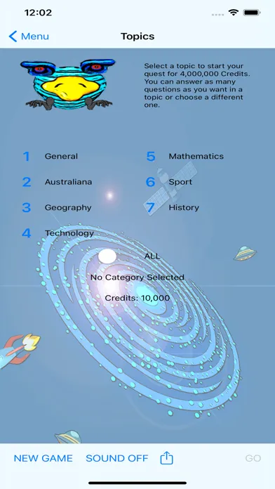 Ảnh chụp màn hình của Galactic Quizmaster