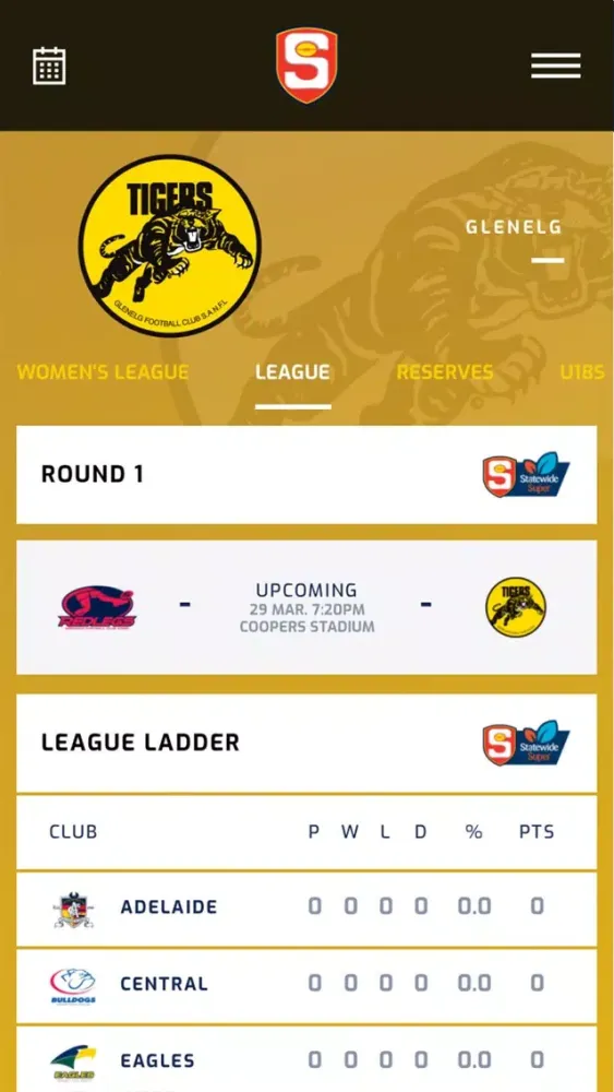 Capturas de tela do The Official Glenelg FC App