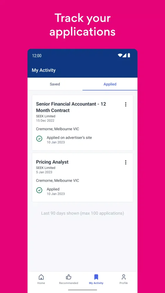 Screenshot di SEEK Jobs