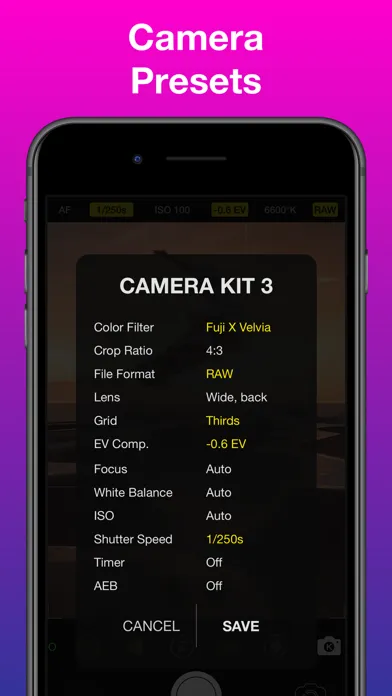 Ảnh chụp màn hình của Vistax. Pro Camera