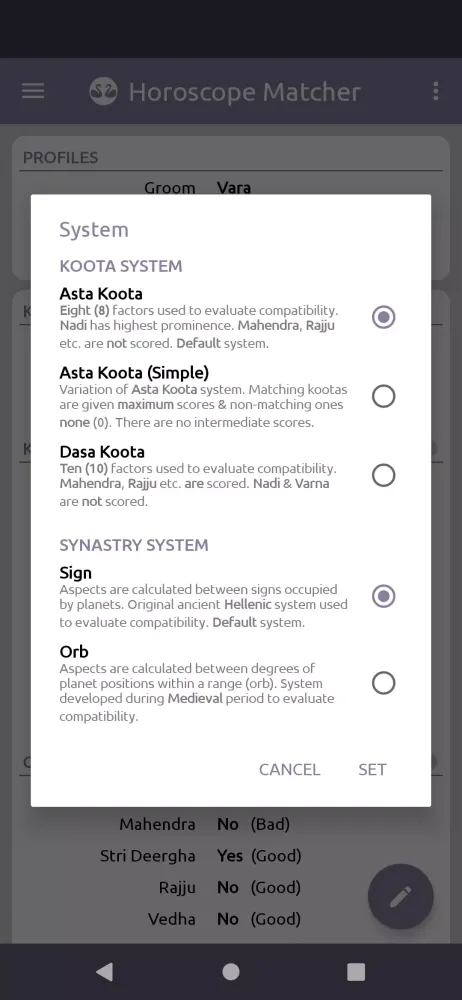 Horoscope Matcher 스크린샷