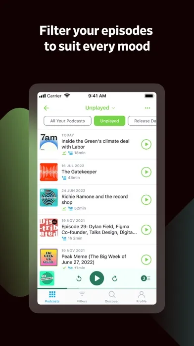 Pocket Casts: Podcast Player应用截图