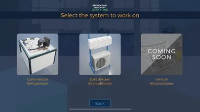 Capturas de tela do Refrigerant Recovery Sim