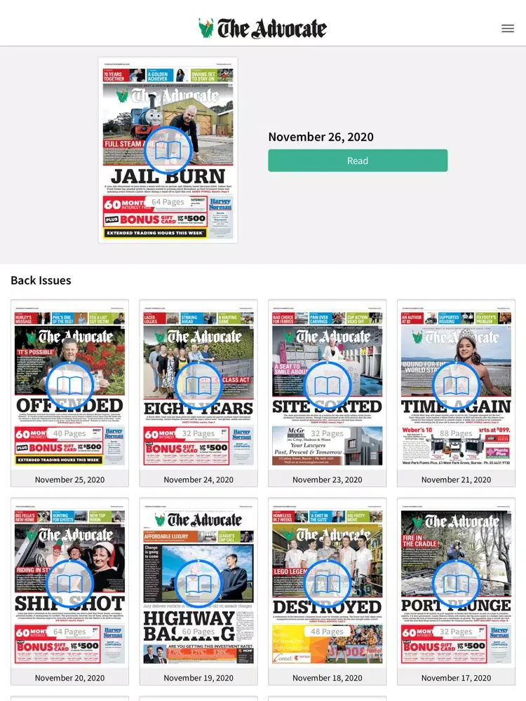 The Advocate Digital eEdition iPad  Ekran Görüntüleri