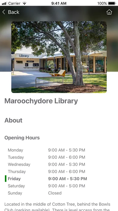 Capturas de tela do Sunshine Coast Libraries