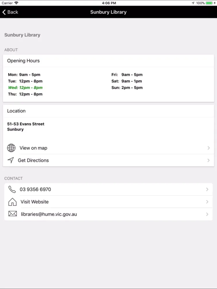 Hume Libraries iPad  स्क्रीनशॉट