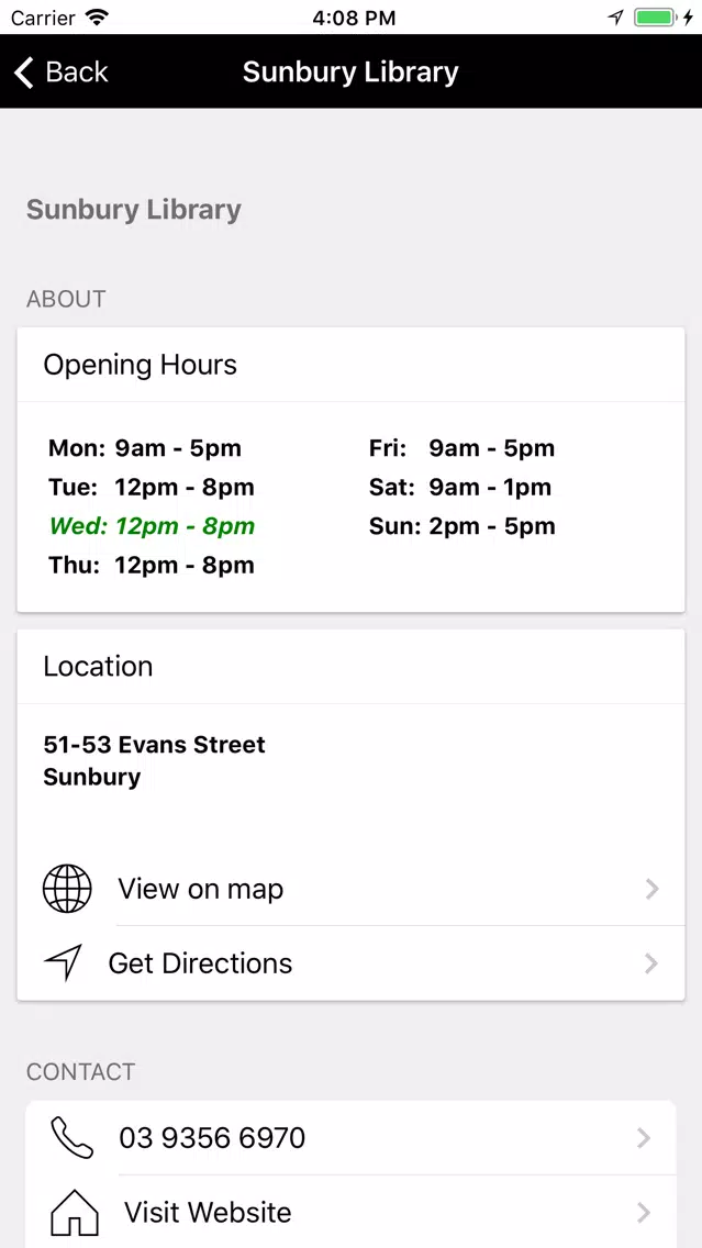 Hume Libraries Screenshots