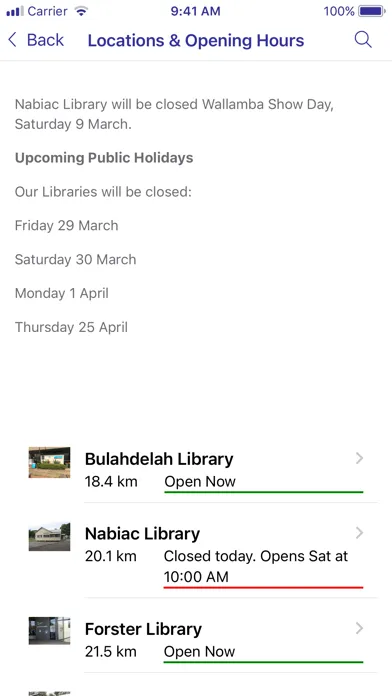 Midcoast Libraries App Screenshots
