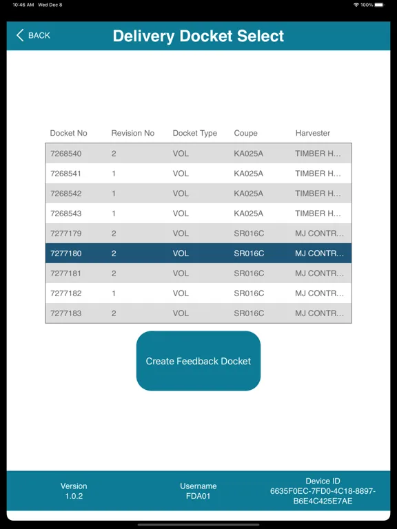 ภาพหน้าจอของ Feedback Docket App iPad 