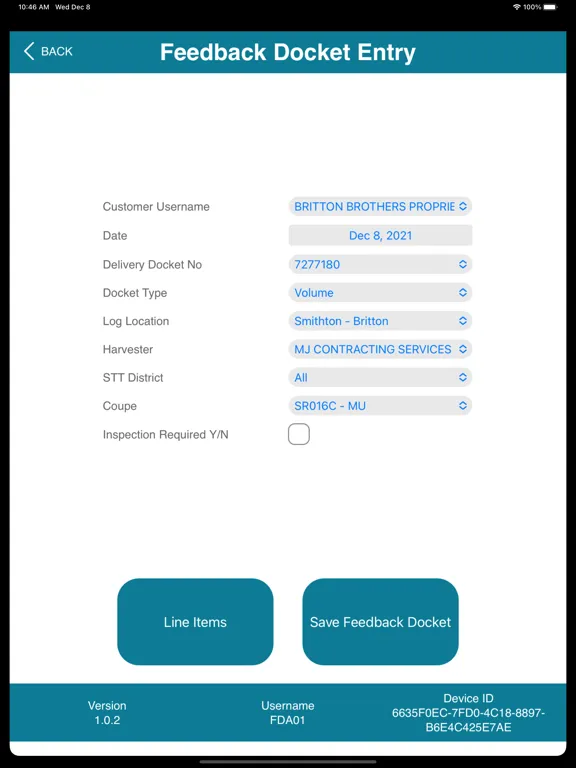 ภาพหน้าจอของ Feedback Docket App iPad 