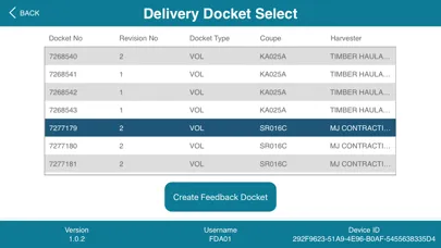 ภาพหน้าจอของ Feedback Docket App