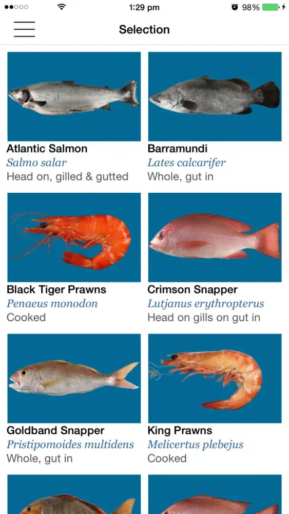 Capturas de pantalla de Australian Seafood Quality Index
